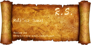 Rácz Saul névjegykártya